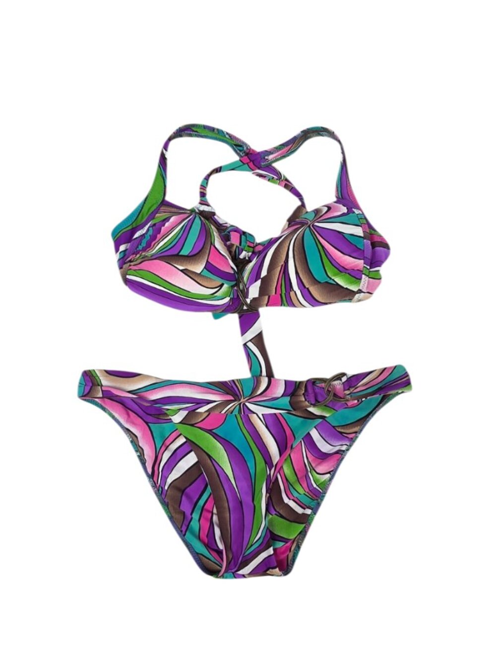 Becca Bikini Set, Colorful, Vacation, Resortwear, Size Large